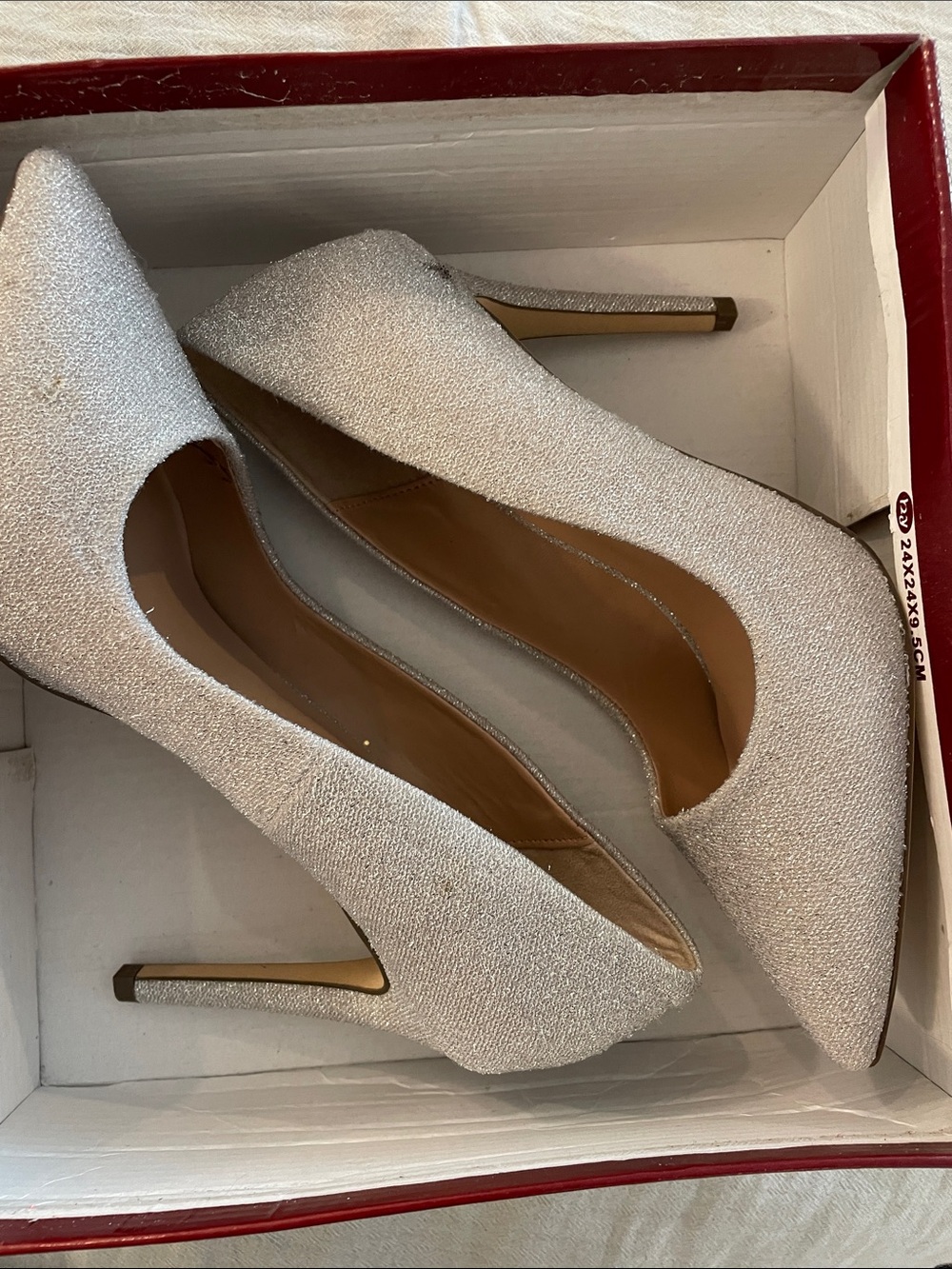 Call It Spring Silver Glitter Pointed-Toe Stiletto Pumps